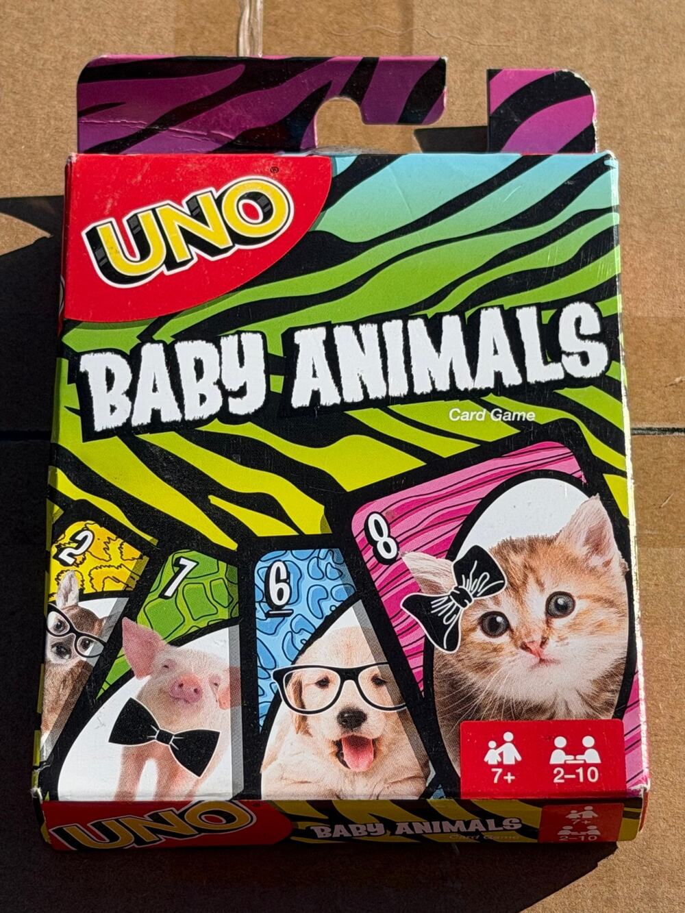 Mattel UNO Baby Animals Card Game FLK78 Cute Kitten Puppy Piglet 108 Cards 2017